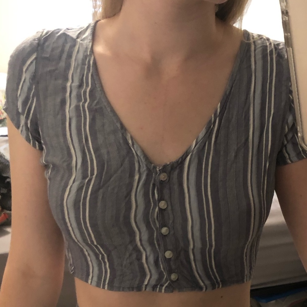 Button down crop top